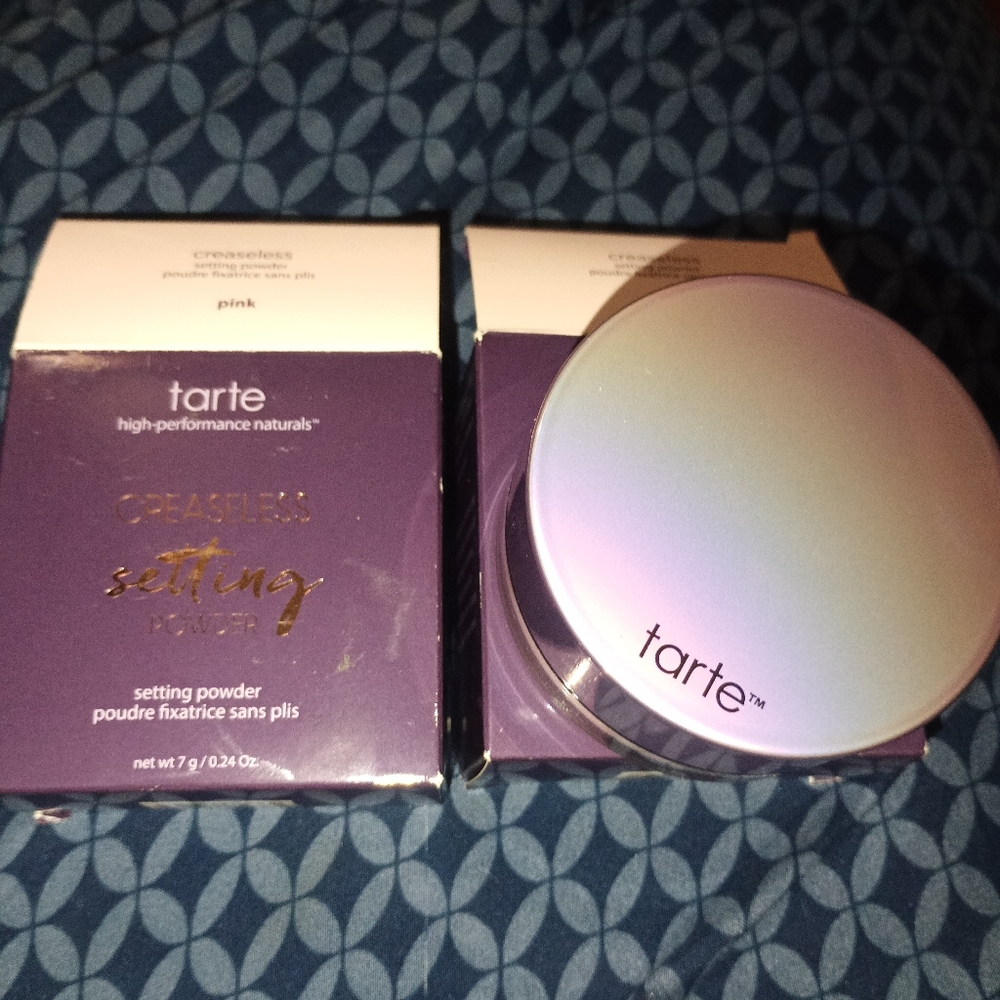 🙈tarte Creaseless Setting Powder - Pink (Set of 2) BNIB